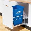 40QT Pull Out Trash Can Under Cabinet with Soft-Close Slides, 13" W X 18" D Heavy Duty Under Sink Trash Can Kit for Kitchen, Garbage Can Not Included, Requires Minimum Cabinets Opening, Up to 100 Lb