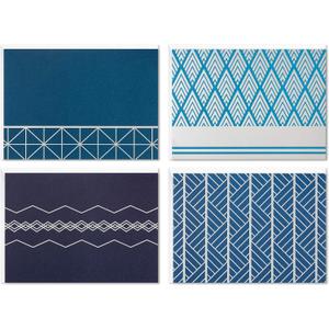 Hallmark Blank Cards Assortment, Geometric Silver Foil (40 Note Cards with Envelopes)