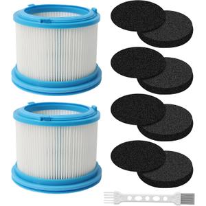 2 Pack Washable Filters Replacement Compatible with Bissell 4052 4039 4137 PowerClean FurGuard 280W and FurFinder 200W Self-Standing Cordless Vacuums, 2 Filters and 4 Pre-Filter Pads & 1 Brush