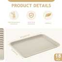 Gerrii 18 Pcs Plastic Fast Food Trays Bulk Restaurant Serving Cafeteria Tray Grill School Lunch Tray Rectangular Serving Platter for Kitchen Hotel Restaurant (Khaki,12 x 9 Inch)