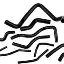 9pcs Silicone Auto Radiator Hose Kit, Coolant Pipe Car Radiator Hoses for D15 D16 SOHC EG/EK 1992-2000 (Black)