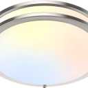 36W LED Flush Mount Ceiling Light Fixture, 13inch LED Ceiling Light 3600LM, Modern Ceiling Light 2700K/3000K/4000K/5000K/6500K 5CCT, Brushed Nickle Dimmable Ceiling Lamp for Living Room Kitchen,1 Pack