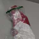 Christmas Tree Skirt, 48 32 Inches, Red Velvet with Deer Merry Christmas Embroidery, for Xmas Holiday Decorations Christmas Decor (32 inches) (Burgundy)