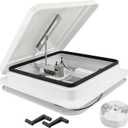 RVMATE 14x14 Universal RV Roof Vent Fan, White 12V RV Vent with 6" Blades, Fit for Camper Trailer Enclosed Trailer Roof Vent (BASIC)