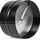 6 Inch Draft Blocker Backdraft Damper Duct Draft Stopper One-Way Airflow Ducting Insert Backflow Preventer Inline Fan Vent Deflector - Black