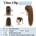 SEGO Claw Clip Ponytail Extension Human Hair Clip in Ponytail Hair Extensions Real Human Hair Pony Tails Hair Extensions For Women 14 Inch #04 Medium Chocolate Brown