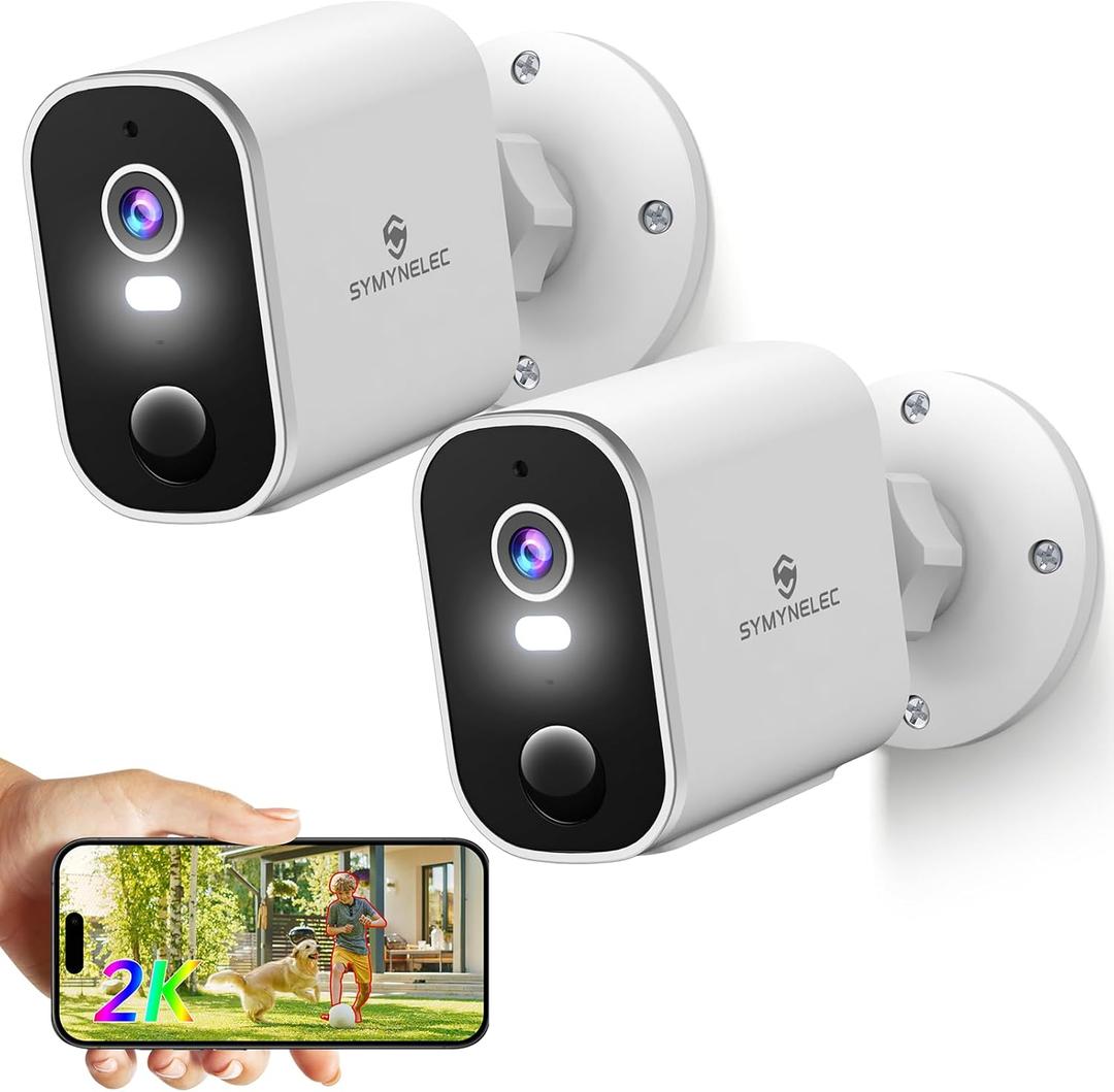 Security Cameras Wireless Outdoor 2K: Battery Powered WiFi Camera with AI Motion Detection for Home - Color Night Vision Spotlight Siren Alarm 2-Way Talk IP65 Waterproof Cloud TF Storage 2 Pack