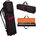 88 Key Keyboard Case with Wheels (53 "x14.5"x7"), Rolling Padded Keyboard Gig Bag with Adjustable Shoulder Straps and Handle, Waterproof Piano Case for Music Stand, Accessories, Pedals & Cables