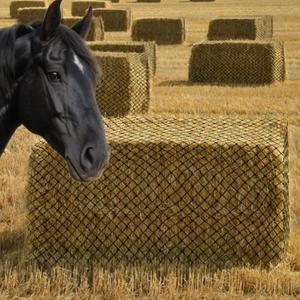 Square Bales Hay Net for Horses Slow Hay Net Feeder for Horses 47x26x20 Slow Hay Bags Feeder for Horses Fits for 36x18x18 to 47x25x17 Hay Bales Bags