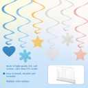 Breling 72 Pcs Boho Color Felt Rainbow Hanging Swirl Decorations Christmas Ceiling Streamer Colorful Flowers Stars Hearts Spiral Garland for Baby Shower Birthday Wedding Party Classroom Supplies