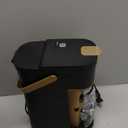 Single Serve One Cup Coffee Maker, for K Cups and Grounds, Mini Coffee Maker with Portable Handle, 6 to 12 Oz Brew Size, for Travel, Camping, Office, RV and Dorm, 120V, Black and Gold