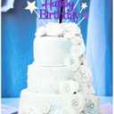 3 x Glittery 1st Happy Birthday Cake Topper with Star,Personalised 1 Birthday Cake Toppers Party Decorations Party Supplies for Baby Boys Girls Purple Silver