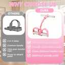 8-Tubes Pedal Resistance Band with Handle, Multifunction Exercise Rope for Working Out, Foot Pedal Resistance Band for Abdomen, Waist, Arm, Leg, Pink