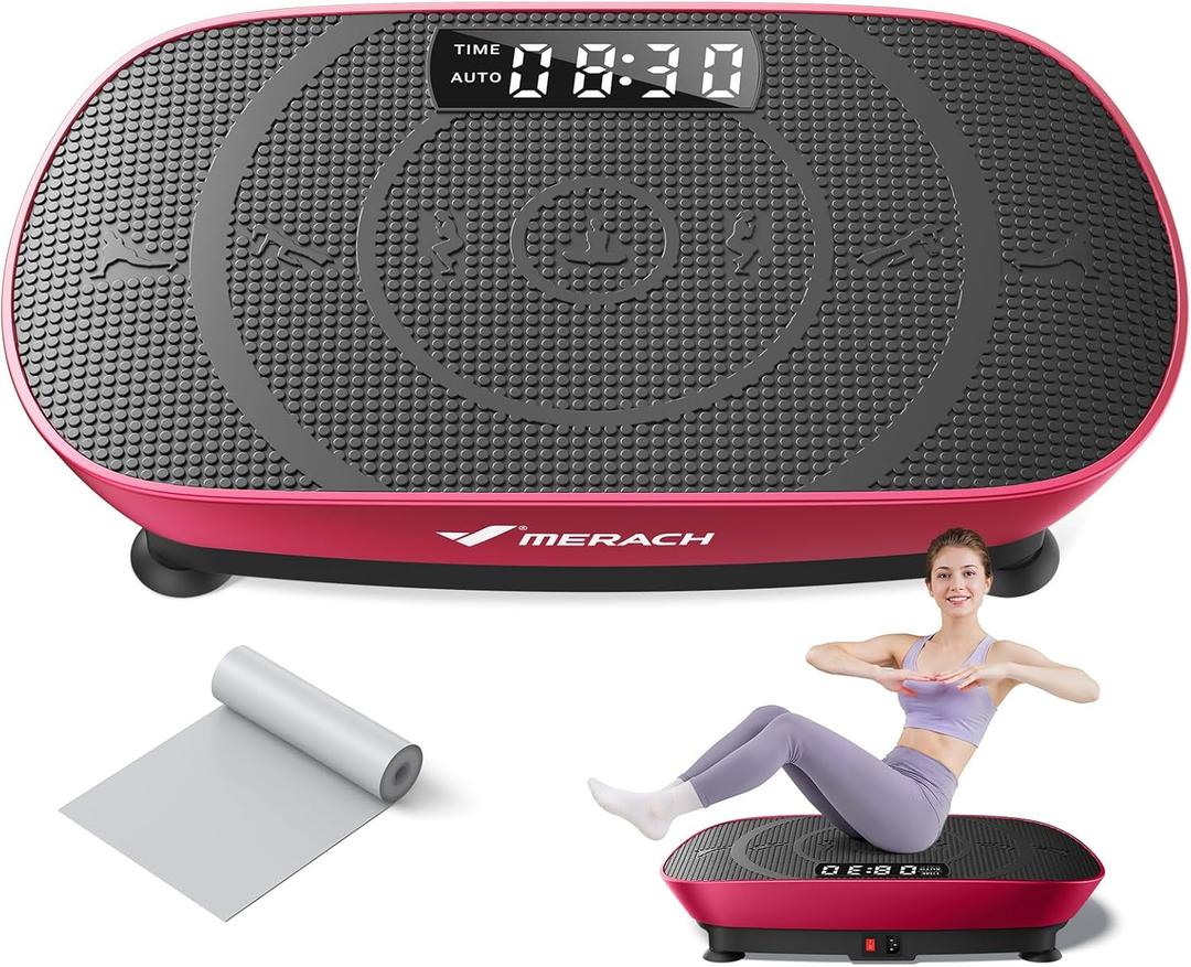 Vibration Plate Exercise Machine, Whole Body Workout Equipment for Women, Bluetooth and Silicone Pedal, Vibration Plate with Auto Mode, Vibrate Fitness Platform for Home