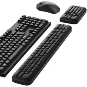 MEKASS Keyboard Wrist Rest, Ergonomic Wrist Pad, Soft Memory Foam Keyboard Hand Rest with Non-Slip Base, Easy Typing, Pain Relief, Comfort Support for Office Work Gaming Computer Accessories (Black)