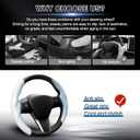 Canvcle Steering Wheel Cover for Telsa Model 3/Y 2016-2025 2026 Highland/Juniper Accessories Carbon Fiber Steering Wheel Cover Protector Non-Slip, Comfortable, Breathable, Model 3/Y Accessories, White