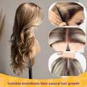 KOME Balayage Brown Highlight Synthetic Lace Front Wig,13x4 HD Lace Glueless Layered Brown Bouncy Blowouts Old Money Styler Wigs for Women Daily Use 26IN#TT6/166