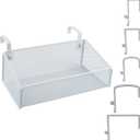 Bedside Shelf for Bed & Bunk Bed Storage Basket Office Cubical Wall Hanging Organizer - 5 Different Size Hooks - College Dorm Home Office Essentials for Phone, Book, Drink, Tissue (White)