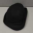 Black Bowler Derby Hat Short Rolled Brim Fedora Hat for Men and Women(S/M)