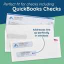 500 No. 8 Flip and Seal Double Window Security Check Envelopes - Designed for Quickbooks Printed Checks - Number 8 Size 3 5/8 Inch x 8 11/16 Inch