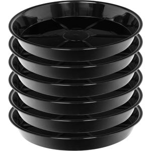 Plant Saucer 8 Inch 2Pack, Plant Trays for Pots Heavy Duty Round Plastic Plant Saucers for Indoors Outdoors, Flower Pot Drip Trays, Plant Water Catcher Tray (Clear black)