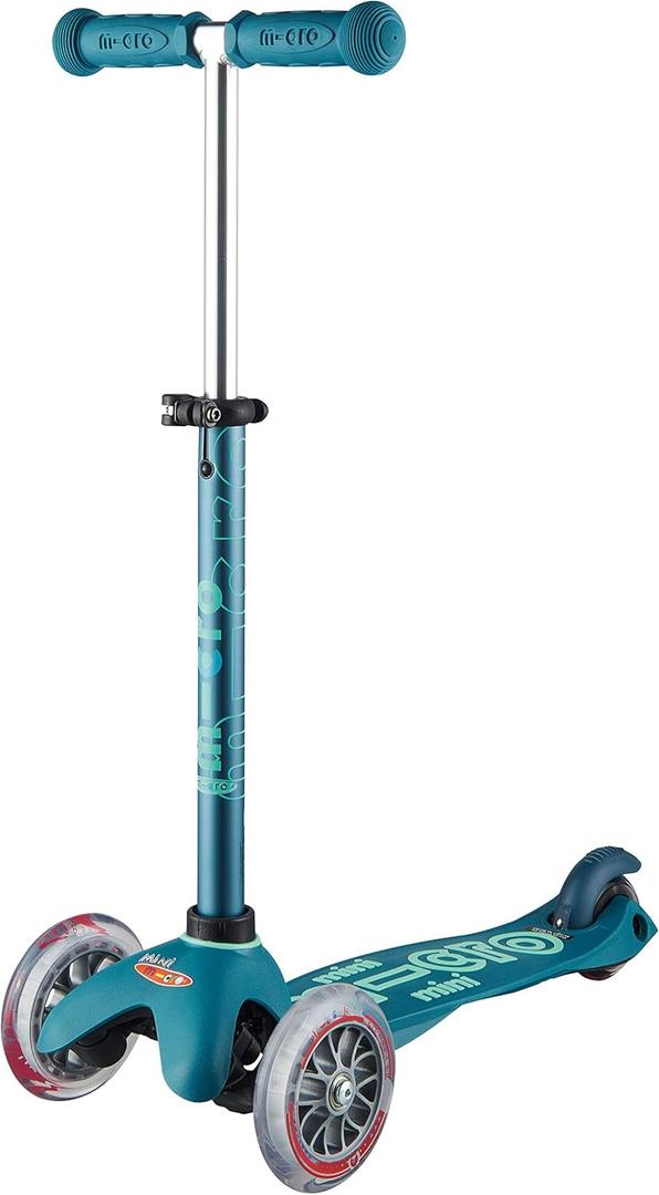Micro Kickboard | Mini Kids Scooter for Ages 2-5 | Children up to 110 lbs | 3 Wheel Lean-to-Steer Design | Adjustable T Bar | Smooth Ride PU Wheels | Swiss Design (Ice Blue)