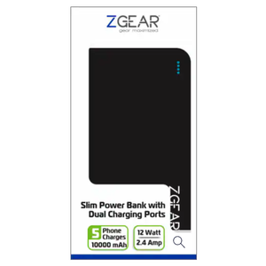ZGEAR Slim Power Bank with Dual Charging Ports 10.5 Watts