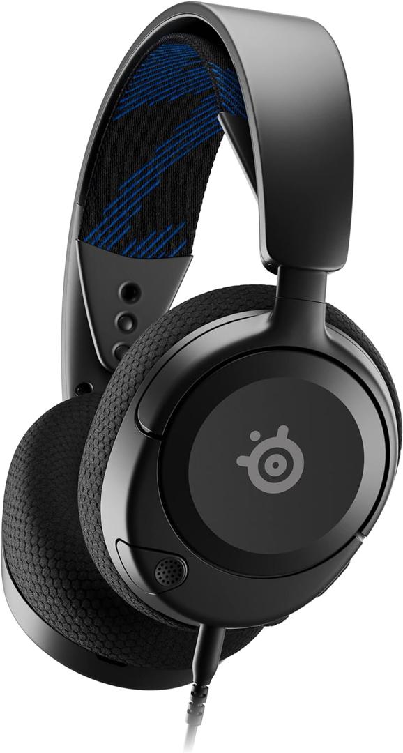 SteelSeries New Arctis Nova 1P Multi-System Gaming wired Headset Hi-Fi Drivers 360 Spatial Audio Comfort Design Durable Lightweight Noise-Cancelling Mic PS5/PS4, PC, Xbox, Switch - Black