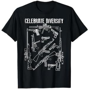 Celebrate Diversity | Cute Black Firearm Owners Funny Gift T-Shirt,Size 5XL