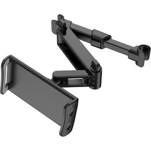 Car Headrest Backseat Mount, 360 Rotating Adjustable Car Backseat Headrest Tablet/Phone Holder, Compatible for All 4"-11" Tablets, cellphones, iPhone, iPad Air Mini,Tabs Switch (Black)