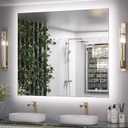 Keonjinn 42 x 36 Inch LED Bathroom Mirror with Backlit, Anti-Fog Lighted Vanity Mirror, CRI90+ HD Tempered Glass, Stepless Dimmable, High Lumen, UL Listed LED Driver, Waterproof, Horizontal/Vertical