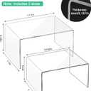 Acrylic Cabinet Organizer, Set of 2 Clear Shelf Organizer for Kitchen Pantry Organizers and Storage, Display Cabinet Shelf Room Decor Countertop Desk Shelves, Spice Organization for Cabinet