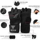 WYOX Gel Boxing Hand Wraps Inner Gloves for Men & Women, 80cm Quick Wrist Straps, Padded Knuckle Protection for Muay Thai Kickboxing, Hand Wraps for Boxing & Martial Arts (Black, S/ M)