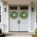 24" Real Touch Artificial Eucalyptus Wreath for Front Door - Fake Greenery Wreath with Realistic Feel, Faux Plant Wreath for Front Door Wall Windows Farmhouse Home Decor