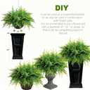 Outdoor Fake Hanging Fern Artificial Hanging Ferns 2 Pack, Large Faux Boston Fern Bushes, UV Resistant Outdoor Hanging Plants for Front Porch, Patio & Indoor Decor
