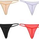 Closecret Cotton G-string, Women Panties Simple Thongs Lightweight Multi-Pack G-string&T-back, Size L/X