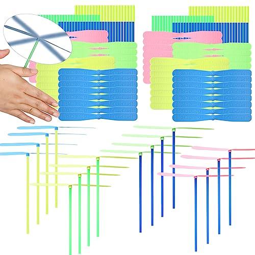 50set Flying Helicopter Toys Set, 50 Propeller+ 50 Rod,Hand Helicopter, Party Favors Outdoor Toy for Kids Ages 4-8, Gift Summer Outside Yard Activities Birthday Gifts 3 5 6 Year Old Girl Boys