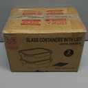 4pc Set - 8 Cup/64oz Large Glass Food Storage Containers with Lids Airtight Meal Prep Container with Lid Lock - Freezer Microwave & Oven Safe Clear Lunch Bowl Stackable Baking Pantry Organizer (2Pack)