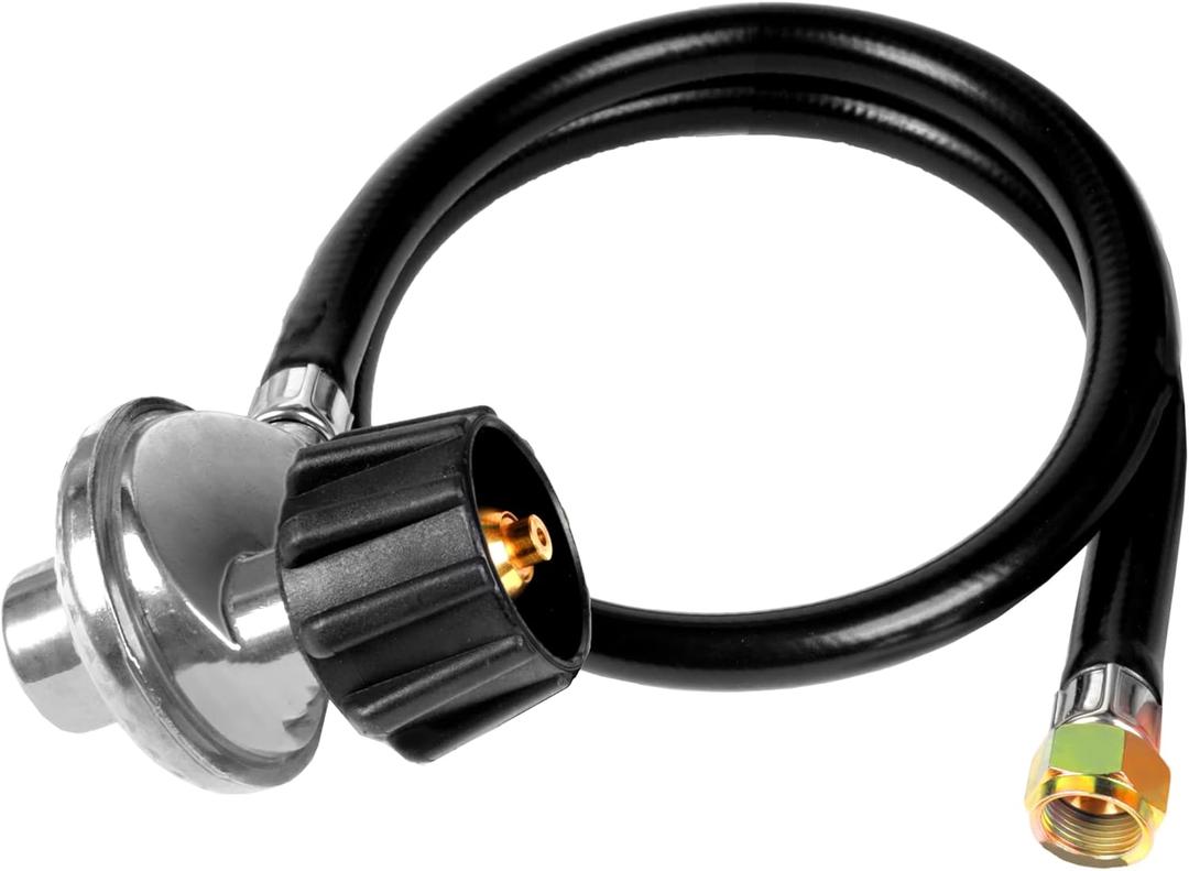 Universal Propane Hose with Regulator Gas Grill Regulator and Hose Replacement Parts for Weber Gas Grill, Blackstone Griddles Grill, Nexgrill, Fire Pit Table, Most LP Gas Grills (2ft) (2Feet)