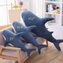 39.4 Inch XXL 15% Chubbier Weighted Giant Shark Stuffed Animal,Soft Chonky Shark Toys Shark Plush Pillows Stuffed Shark for Brave Boy's and Girl's Room Dcor,Perfect Stress Relief for Women