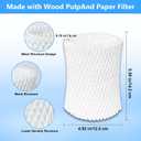 6 Pack Humidifier Wicking Replacement Filter Compatible with Canopy Bedside Humidifier ONLY, Made with Wood Pulp & Paper Filter