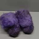 QMFUR Women's Furry Faux Fur Boots Fuzzy Fluffy Mid Calf Snow Boots Suede Warm Fur Lined Booties Flat Fashion Boots (8, Purple)