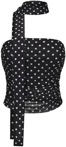 Women's Leopard Print Tube Top Cheetah Print Top Ruched Strapless Mesh Halter Tops for Women Going Out Party Small