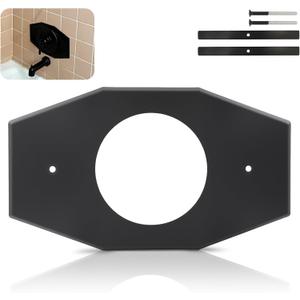 One-Hole-Remodel-Cover-Plate Compatible with Moen and Delta Bathtub and Shower Valves, Renovation Shower Cover Plate Replace 2 Handle or 3 Handle Shower1-Pack (Black)
