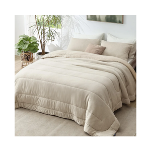 Bedsure Queen Comforter Set - Cooling and Warm Bed Set, Linen Reversible Bedding for All Season, 3 Pieces, 1 Queen Size Comforter (88"x88") and 2 Pillow Cases(20"x26")