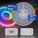 HYES 2 Pack Light up Flying Discs for Kids, Rechargeable Disc with 45 LEDs, 14 Lighting Modes(10")&Built-in Battery Disc(7.8"), Glow in The Dark Ring for Beach/Camping/Outdoor Sport