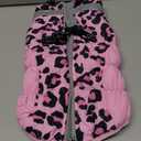 FUAMEY Dog Coat for Small Dogs,Waterproof Dog Winter Jacket with Harness Built in Puppy Cold Weather Coats Reflective Pet Vest with Zipper Warm Fleece Dogs Snowsuit Windproof Pink Leopard S