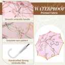 Sanwuta 8 Pcs Sequins Lace Indian Umbrella Handmade Designer Embroidery Retro Boho Pagoda Parasols for Wedding Party Outdoor