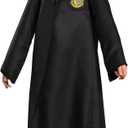 Disguise Harry Potter Hufflepuff Robe, Official Wizarding World Costume Robes, Classic Kids Size Dress Up Accessory, Child Size (7-8) (Black, M)