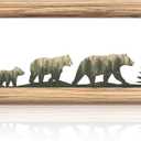 Wesiti Woodland Bear Wall Art 16 Inch Wood Frame Metal Rustic Forest Animal Wall Decor Farmhouse Lodge Cabin Picture Art Decor for Home Bedroom Living Room